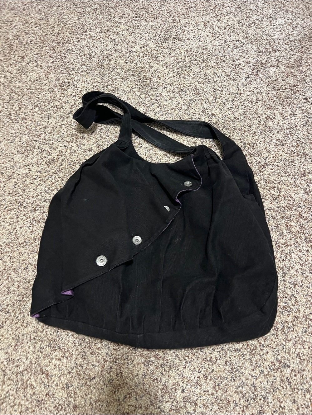 Aldo Black Shoulder Bag with Silver Snap Details